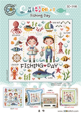 SO-3186 Fishing Day Cross Stitch Chart