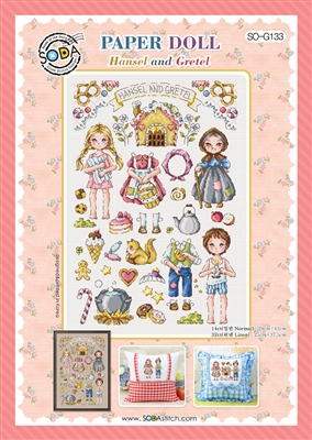 SO-G133 PAPER DOLL-Hansel and Gretel Cross Stitch Chart