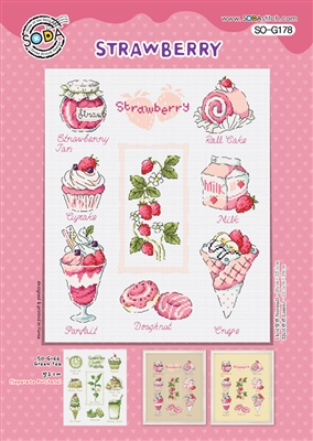 SO-G178 Strawberry Cross Stitch Chart