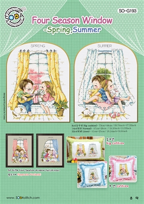 SO-G193 Four Season Window-Spring Summer Cross Stitch Chart