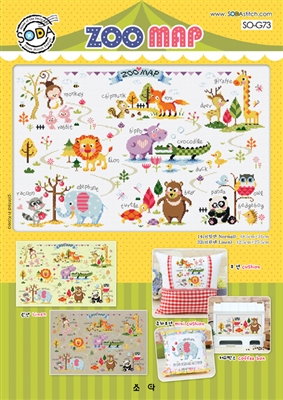 SO-G73 ZOO MAP Cross Stitch Chart